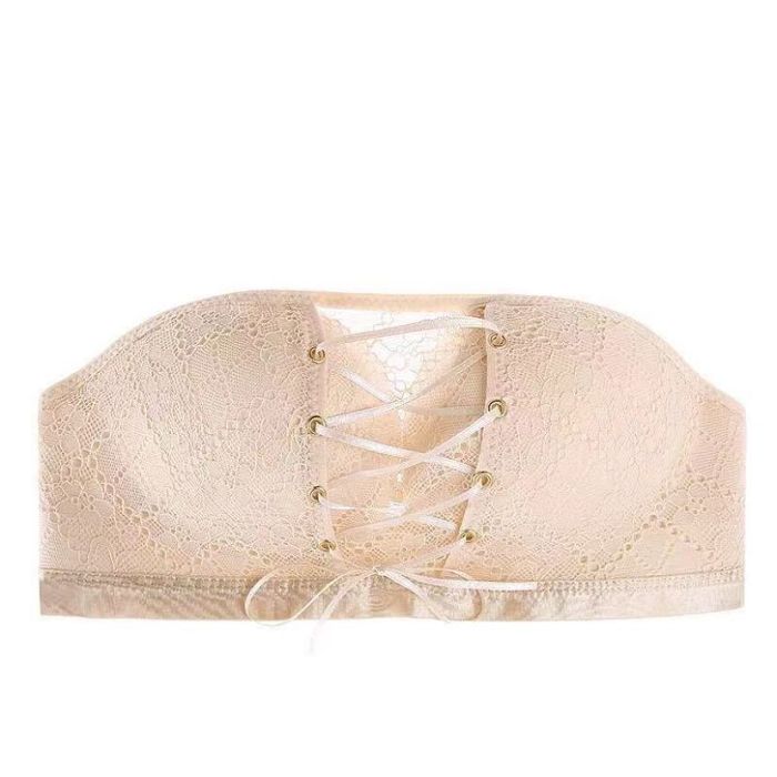 Invisible drawstring lace super gathering bra