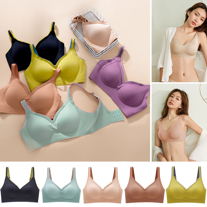 【買一送一】日本女式天然乳膠聚攏蕾絲無鋼圈內衣