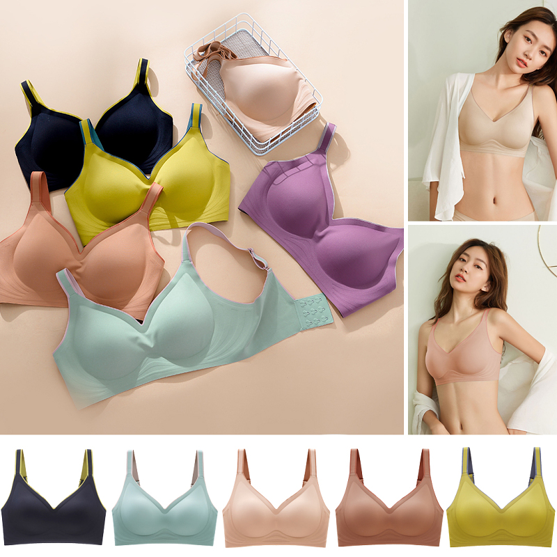 【買一送一】日本女式天然乳膠聚攏蕾絲無鋼圈內衣