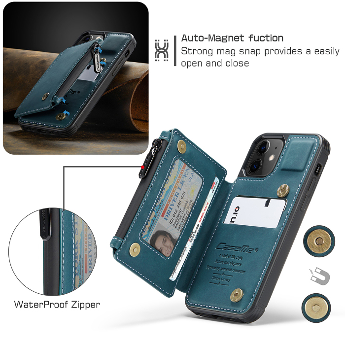 CaseMe genuine leather phone wallet case