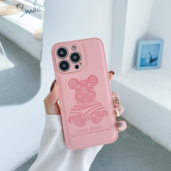 2022暴力熊潮牌高級皮質iPhone殼