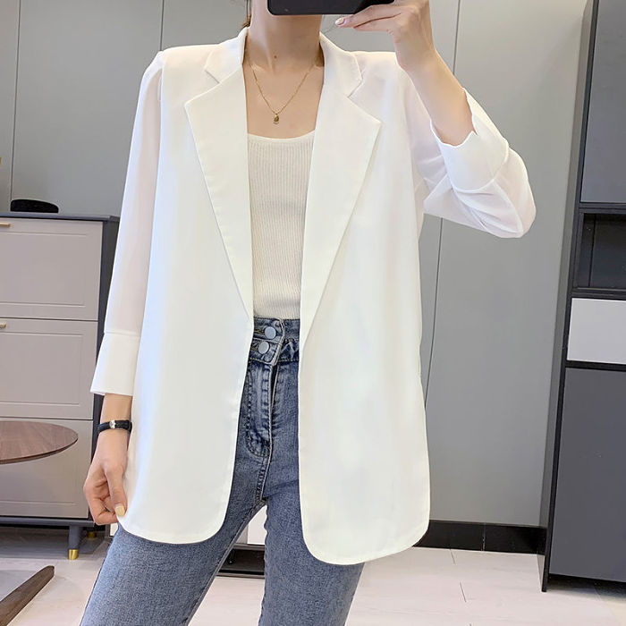 【HOLIDAY SPECIAL SALE!】Totally of 10w+ sold! Suit jacket that can be used as sunscreen. Chiffon ice silk fabric, cool and breathable. Sexy style, workplace style, easy to get!