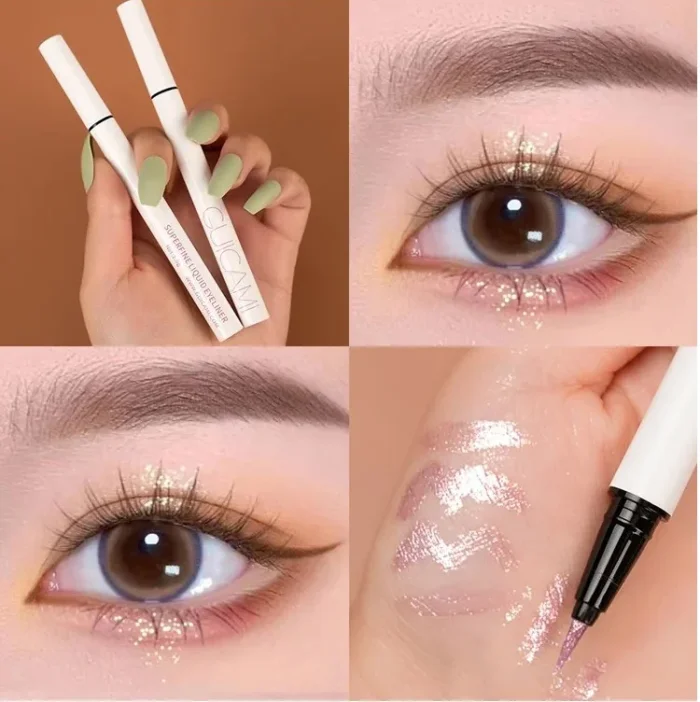 Japanese and Korean hotselling！ How can a lying silkworm pen be so flashy? Highlights and shimmers brighten the lying silkworm and enlarge the eyes! Naturally waterproof! Make you more confident and charming!