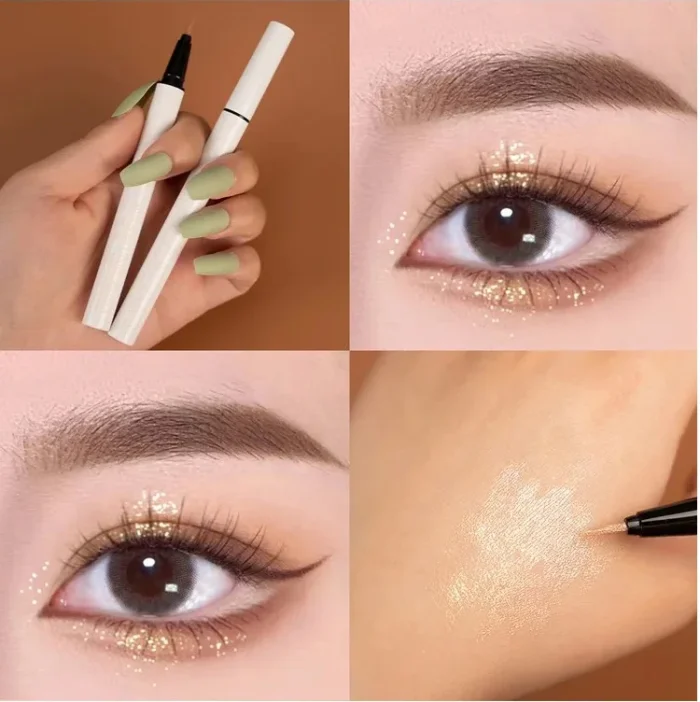 Japanese and Korean hotselling！ How can a lying silkworm pen be so flashy? Highlights and shimmers brighten the lying silkworm and enlarge the eyes! Naturally waterproof! Make you more confident and charming!