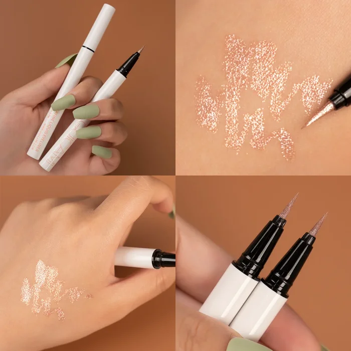 Japanese and Korean hotselling！ How can a lying silkworm pen be so flashy? Highlights and shimmers brighten the lying silkworm and enlarge the eyes! Naturally waterproof! Make you more confident and charming!