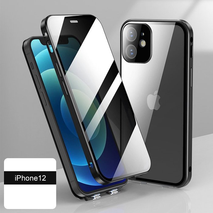 新しい適用可能なiPhoneケース両面バックルガラスのぞき見防止