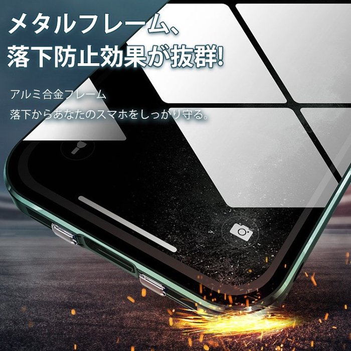 新しい適用可能なiPhoneケース両面バックルガラスのぞき見防止