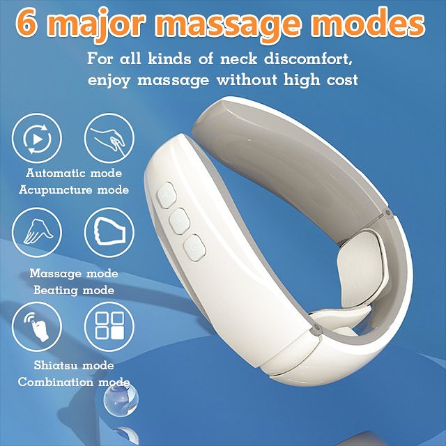 Rechargeable electric pulse cervical spine massager, kneading and neck protection smart massager