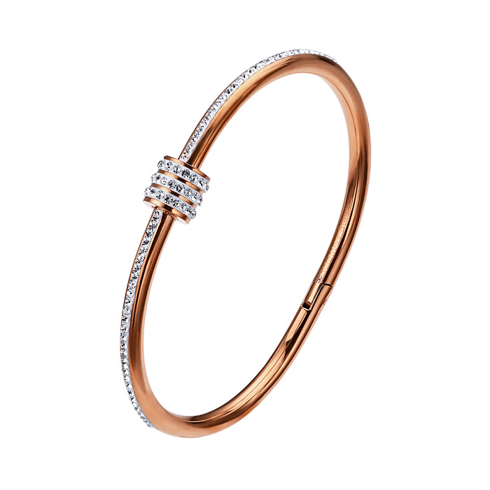 Korean style titanium steel bracelet rhinestone bracelet