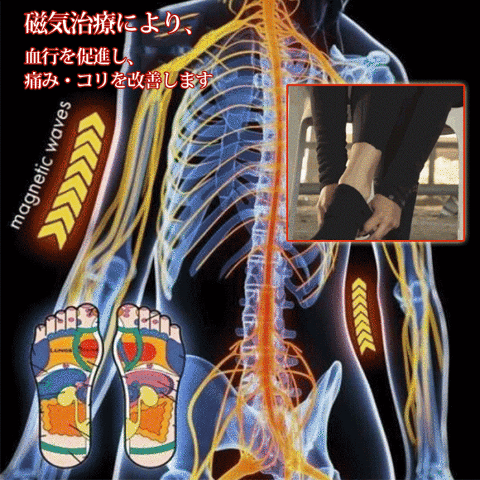 【磁気治療発熱ソックス】5本指デザイン、抗菌、自発熱、通気性抜群、防臭
