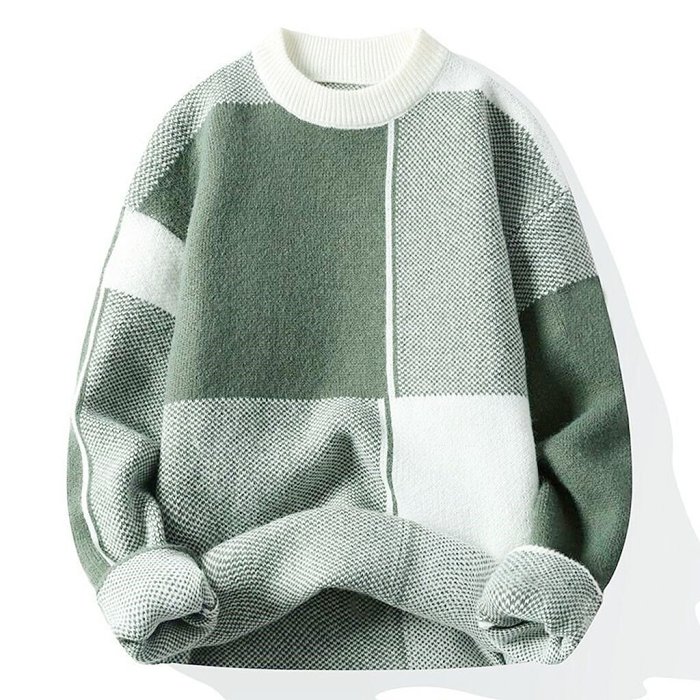 新年の新しい服🦋魅力レトロな色パッチワークセーター、自然なスタイル🍀