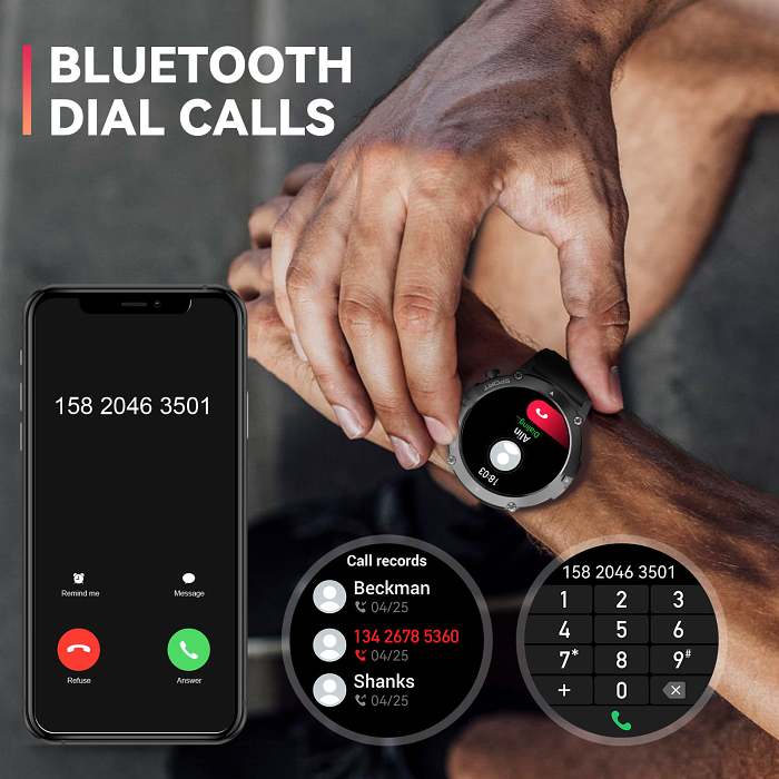 Bluetooth Call Smartwatch 2022 IP68 Waterproof Health Monitoring 360 HD