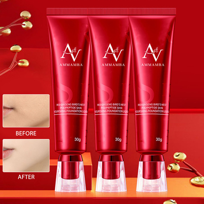 COD[Lasting and No Smudge] Red Bird's Nest Moisturizing Liquid Foundation