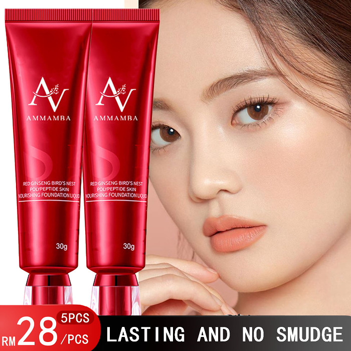 COD[Lasting and No Smudge] Red Bird's Nest Moisturizing Liquid Foundation