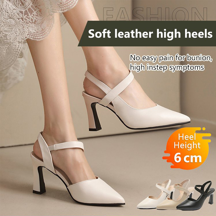Elegant soft leather high heels