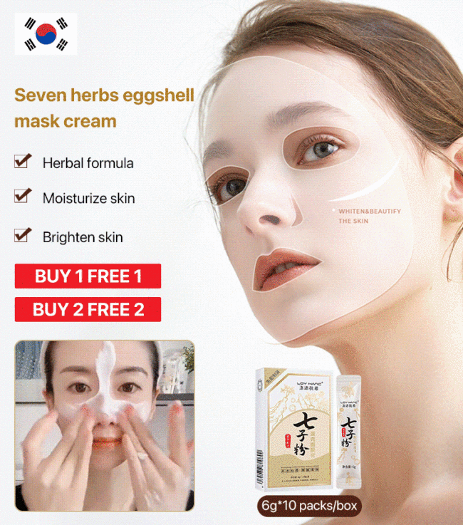 Seven white herbs eggshell mask cream