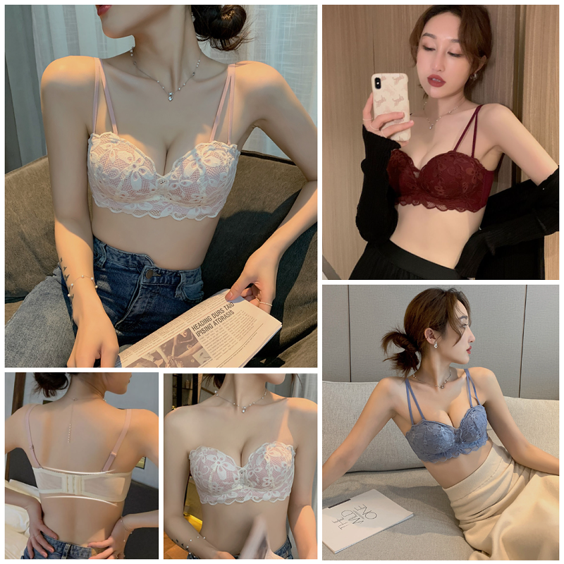 [Returnable for inappropriate size] A to D cup, 4 colors to choose from, all-match gathering, heightening the side to collect milk! U-shaped beautiful back! Buy one get one free!