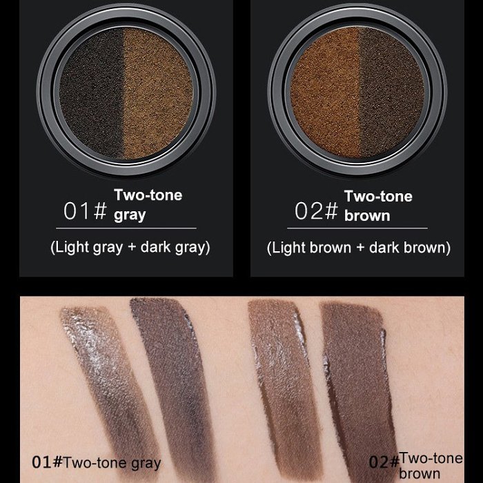 Two-color matte eyebrow cream, no makeup removal