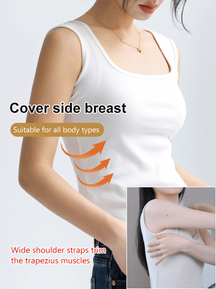 Ribbed Knit Tank Top! Sqare neck + V neck. One clothes and two wears!