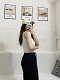 Ribbed Knit Tank Top! Sqare neck + V neck. One clothes and two wears!