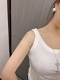 Ribbed Knit Tank Top! Sqare neck + V neck. One clothes and two wears!