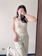 Ribbed Knit Tank Top! Sqare neck + V neck. One clothes and two wears!