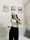 Ribbed Knit Tank Top! Sqare neck + V neck. One clothes and two wears!