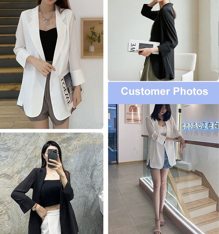 【SPECIAL SALE!】Totally of 10w+ sold!  Suit jacket that can be used as sunscreen. Chiffon ice silk fabric, cool and breathable. Sexy style, workplace style, easy to get!