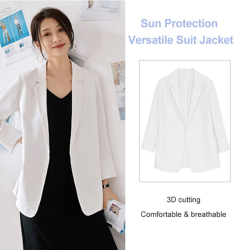 【HOLIDAY SPECIAL SALE!】Totally of 10w+ sold! Suit jacket that can be used as sunscreen. Chiffon ice silk fabric, cool and breathable. Sexy style, workplace style, easy to get!