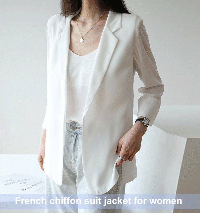 【HOLIDAY SPECIAL SALE!】Totally of 10w+ sold! Suit jacket that can be used as sunscreen. Chiffon ice silk fabric, cool and breathable. Sexy style, workplace style, easy to get!