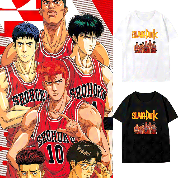 夏用アニメプリント柄Tシャツ