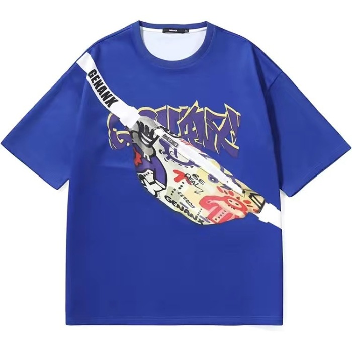 潮流のファッションの半袖の電気エネルギーを感じて、稲妻の標識のTシャツのポケットを持って、便利に必需品を携帯します!