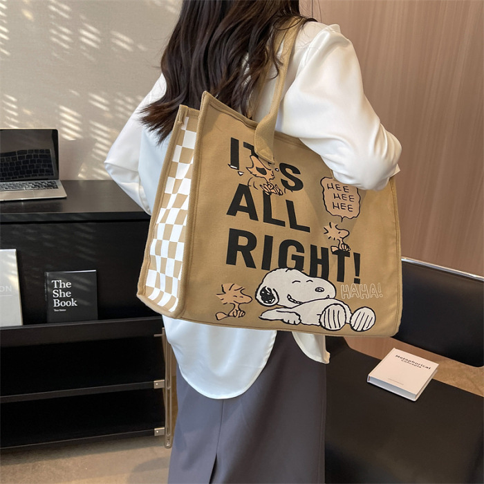 【一澤信三郎X史努比聯名首發托特帆布包】日本手工製作手提包(かばん)・一澤製 款式簡單大方，質感更是特別好！