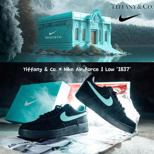 🔥超人気❗Tiffany & Co. × Nike Air Force 1 Low  1837 ★世界中を震撼させた話題のコラボ【男女兼用】100足限定！◆ 雑誌、ＴＶ、映画に登場アイテム ❗