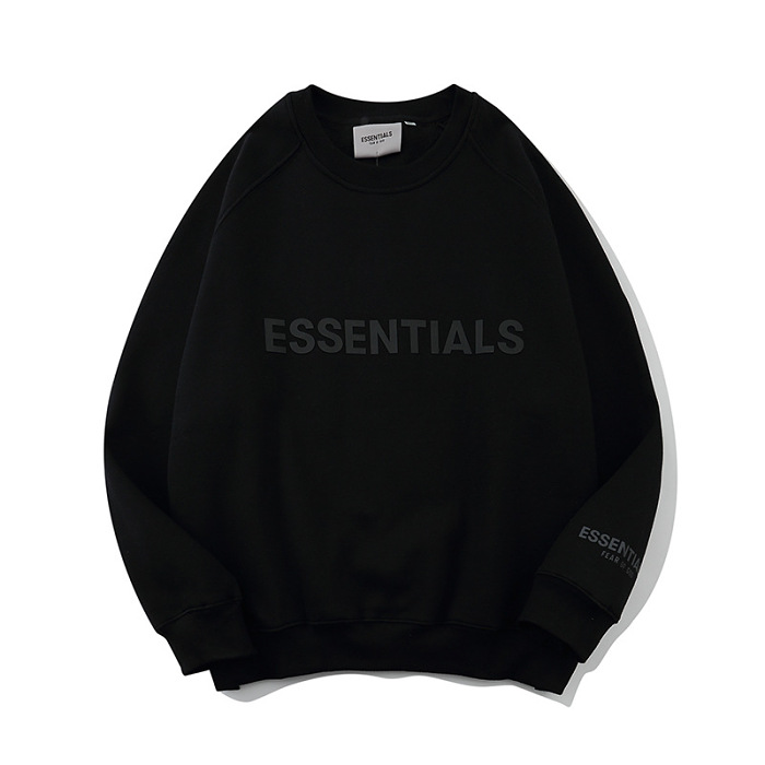 ヨーロッパとアメリカのハイストリートファッションブランド Essentials 立体積層反射メンズラウンドネックトレーナーヒップホップルーズジャケット FOG