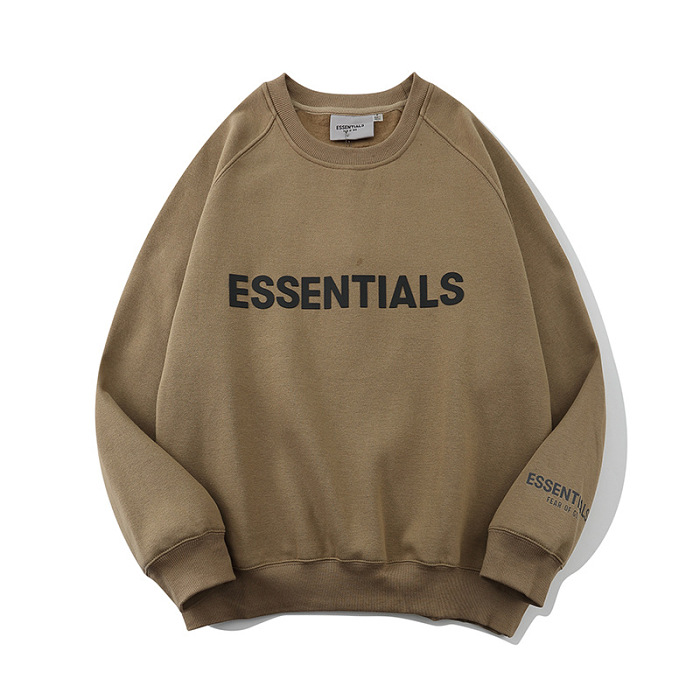 ヨーロッパとアメリカのハイストリートファッションブランド Essentials 立体積層反射メンズラウンドネックトレーナーヒップホップルーズジャケット FOG