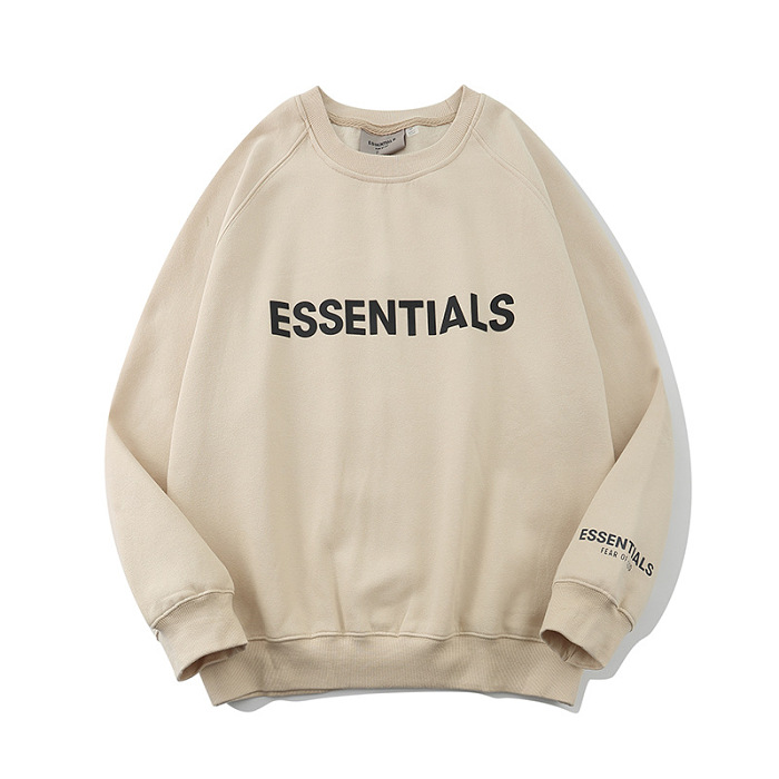 ヨーロッパとアメリカのハイストリートファッションブランド Essentials 立体積層反射メンズラウンドネックトレーナーヒップホップルーズジャケット FOG