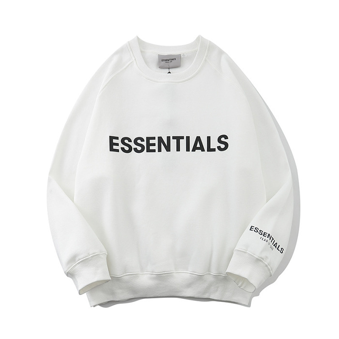 ヨーロッパとアメリカのハイストリートファッションブランド Essentials 立体積層反射メンズラウンドネックトレーナーヒップホップルーズジャケット FOG