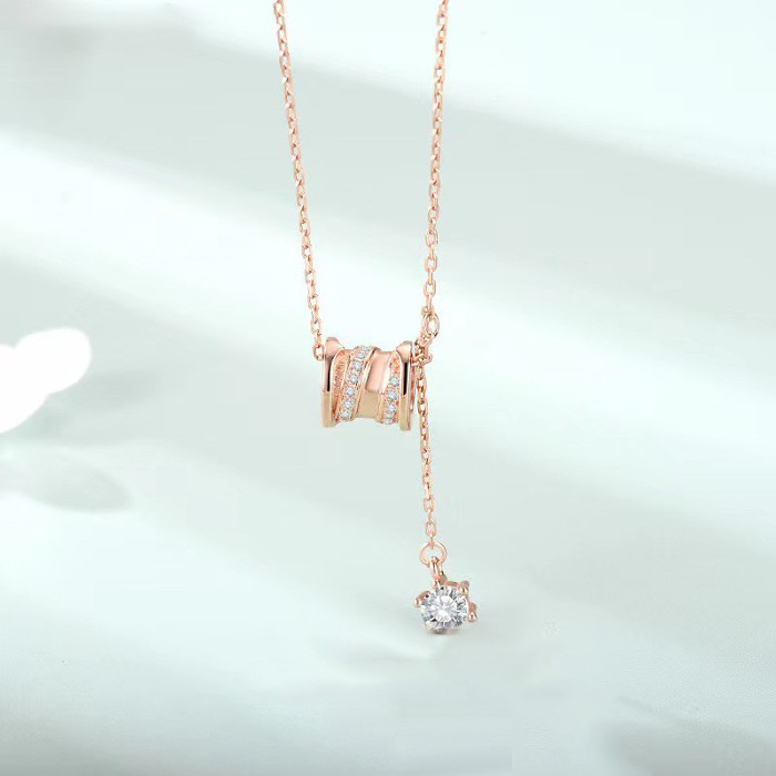 18金ネックレスローズゴールド鎖骨チェーンプレミアムセンススターリングシルバー