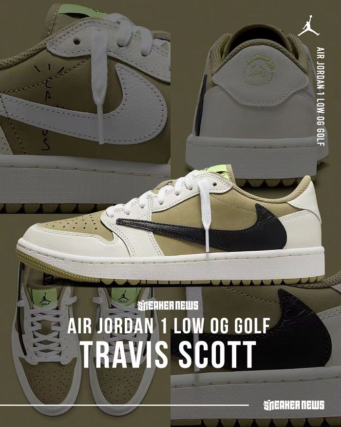 [Travis Scott x Air Jordan 1 Low Golf NRG] The latest collaboration product is a golf version! The global limited edition will become a trend that will definitely sell out!
