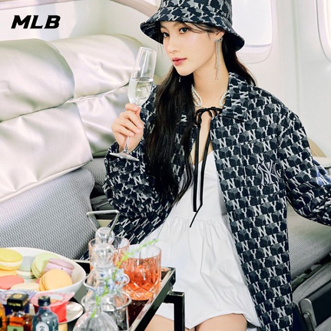 aespa x MLB丨韓國爆火男女同款復古休閒襯衫牛仔外套