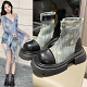 retro denim short boots