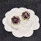 Double C Crystal Clear Purple Stud Earrings