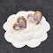 Light Purple Classic Heart Double C Stud Earrings