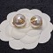 Inlaid pearl love earrings