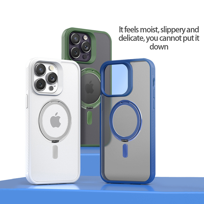 iPhone15 mobile phone case, simple heat dissipation and anti-fall 360 rotating magnetic phone case