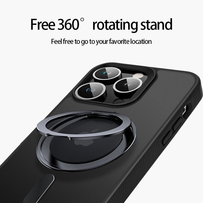 iPhone15 mobile phone case, simple heat dissipation and anti-fall 360 rotating magnetic phone case