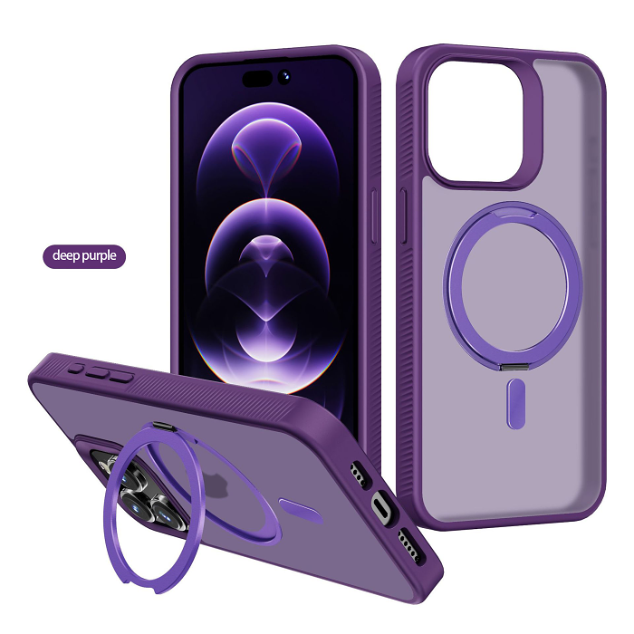 iPhone15 mobile phone case, simple heat dissipation and anti-fall 360 rotating magnetic phone case