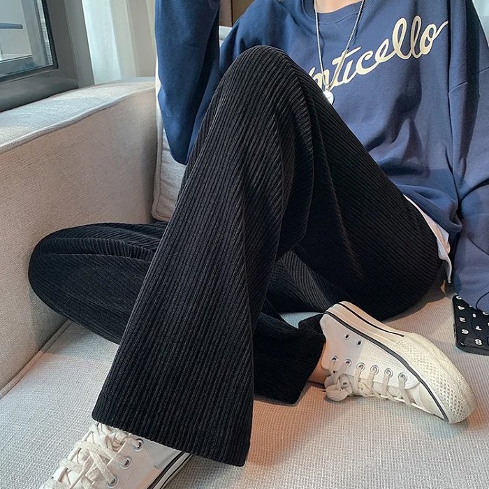 🍂秋冬の大人気コーデュロイワイドパンツ 柔らかい手触り、寒い冬でも美脚に！