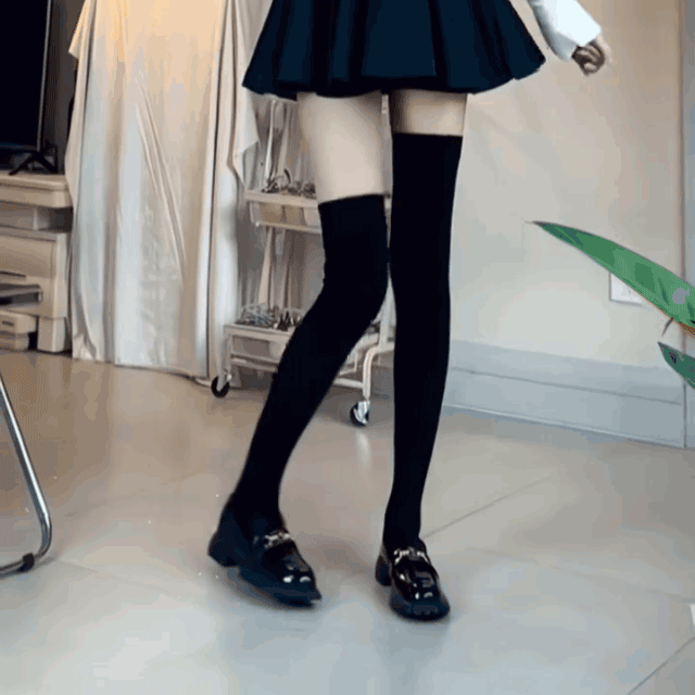 秋冬着圧ニーハイソックス